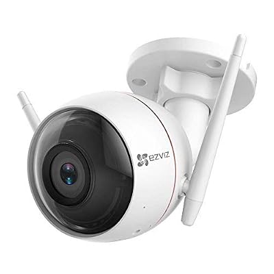 EZVIZ Caméra Surveillance WiFi Extérieure sans Fil Etanche IP 66, Alarme de Siren Lumière Strobe, Audio Bidirectionnel, Vision Nocturne, Alerte Détection de Mouvement Cloud Alexa Compatible