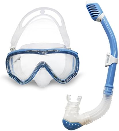 Snorkel Set for Kids,Kingzuo Direct Juniors Child Diving Mask Tempered Glass Lenses and Dry Snorkel Food-grade Silicon Soft for Swimming Training Surfing with Carry Bag