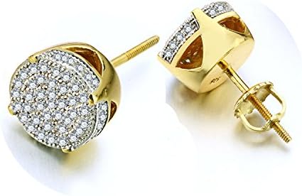 VANAXIN 925 Standard Sterling Silver Earrings Flash Inlaid Cubic Zirconia Plated Gold 7MM To Man Mother's Wife's Friend's Earrings/new gift box