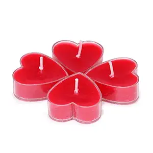 DARSHMOTI Smokeless Scented Acrylic Tealight Candles - Pack of 8 for Home Decoration, Burning Time 3hr-4hr, Pack of 8 (Red Hearts)