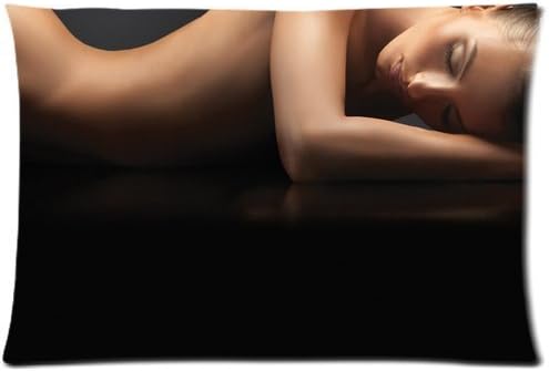 Sexy bare beautiful sleeping girl woman silhouette Zippered Pillow Cases Cover 20x30 Inch