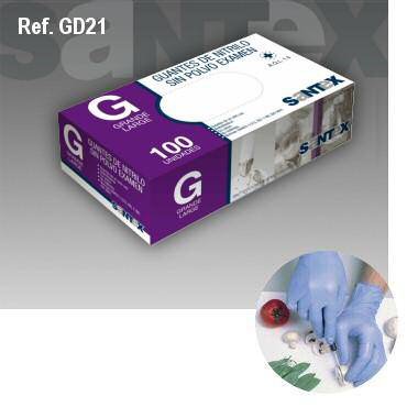 Santex 2000 Internacional - Guante nitrilo desechable s/polvo azul 100 unid g