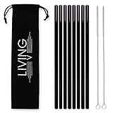 schwarzes glas minecraft id  Wiederverwendbare Glas-Strohhalme - 8 Stück mit 2 Reinigungsbürsten - Handgefertigtes Glas-Trinkhalme-Set in Schwarz - Umweltschonend, Waschbar und BPA-Frei - Ideal für Cocktails, Smoothies