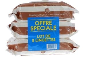 Gifrer Lingettes Nettoyantes à l'Huile d'Olive Vierge - Lot de 3 paquets de 70 Lingettes