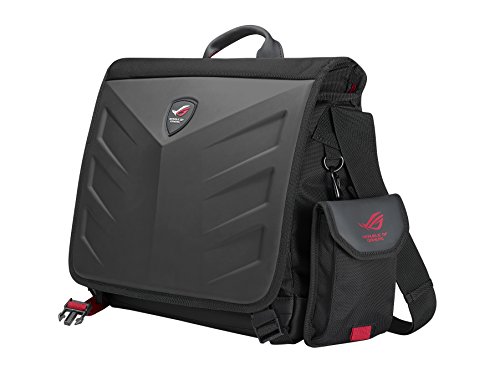 ASUS ROG Ranger Messenger Notebook Tasche  bis zu 15 6 Zoll  ergonomisches Design  Gucci-Polyester  Schwarz Rot