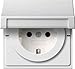 Produktbild Gira Schuko-Steckdose rws/gl 0414112 Kinderschutz Klappd. Flächenschalter Steckdose 4010337045243