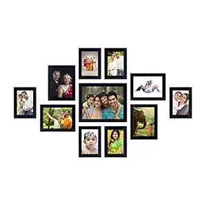 Amazon Brand - Solimo Collage Photo Frames (Set of 11, Wall Hanging),Black (SOL-HD-PF2)