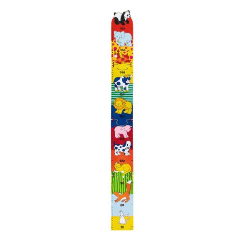 Goki Childrens Nursery Animal Measuring Stick Wooden Height Chart