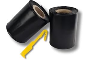 dm-folien Dachrinnenschlauch 1 Rolle= 50 Meter inklusive hochwertigem Folienschneider - Schlauch für Regenrinne (Schwarz)