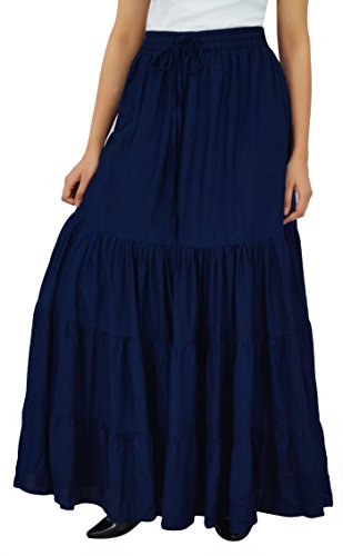 Bimba Boho Maxi Longue Flaired Jupe élastique de Rayonne Femmes Jupes bohèmes