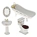 Produktbild Fenteer 1/12 Skala Bad Badewanne Waschbecken Toiletten Spiegel Badezubehör Puppenhaus Puppenmöbel Set