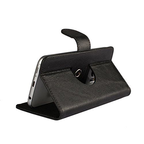 Echtleder Handy Hülle Lenovo Zuk Z1 Tasche / Schutzhülle mit Dreh & Stand – 360 Leder Schwarz L - 4
