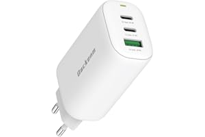 Qackenm USB C Ladegerät 65W, 3-Port USB C Netzteil, GaN PPS Schnellladegerät für MacBook Pro/Air, iPhone 17/iPhone16/16 Pro/15, iPhone Air, iPad mini/Air, Dell XPS 13, Galaxy S24, Steam Deck (Weiß)