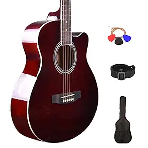 Kadence Frontier Series, Acoustic Guitar With/Wihtout EQ Die Cast Keys Combo (Bag,strap,strings and 3 picks) (Brown, Acoustic)