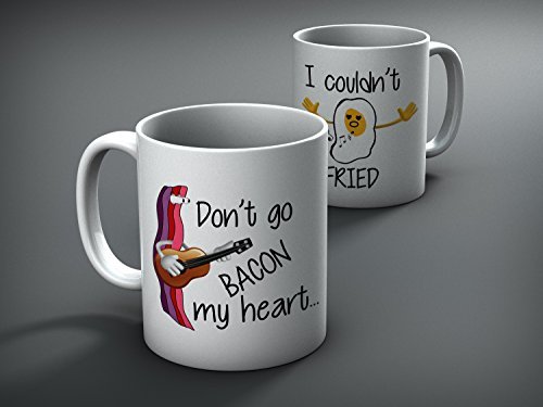 Don't Go Bacon My Heart - Custom - His and Hers Mug Set - Bacon and Eggs - Funny - Coffee Mug - Gifts - Funny Mug by sold by Sunrise Shop Group LLC