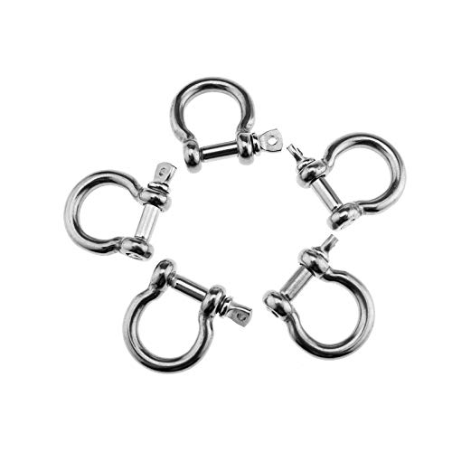 ENET 5 pcs 5 mm en Acier Inoxydable de qualité Dee Manille Boucle Bateau Marine Voile d'ombrage