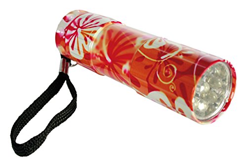 Out of the Blue 579572 - Taschenlampe Retro Hawaii mit 9 LED, sortiert