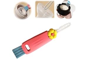 ‎CLRZOL 2025 Neue 3-in-1-Becherdeckel-Reinigungsbürste, Multifunktionale Deckel-Reinigungsbürste für Babyflaschenlücken und Enge Becherräume, Tragbares Fugenreinigungsbürsten-Set (A-Rot)