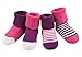 H.P.D.Baby Cotton Socks,4 Packs Casual Cuff Socks for New Born Unisex-Baby Toddlers,Size S,Plum
