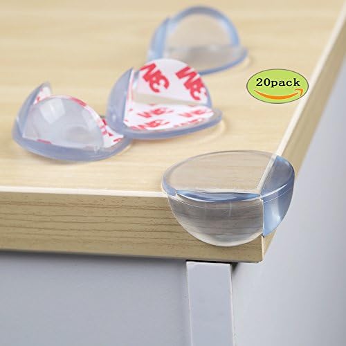 Safety Corner Protectors Guards, Clear Proof Corner Edge Guards, Sharp Corner Cushion Prevents Child Head From Injury, 20 PCS With Pre-Applied Gel Adhesive By Vicsou