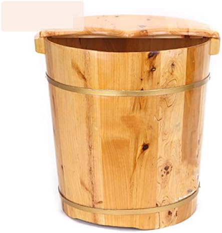 Wooden Foot Tub By FONK Solid Wood Insulation Foot Bath Health Foot Bath Foot Barrel Wooden,37CM*38CM