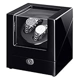 Excelvan® 2015 Neueste Automatische Uhrenbeweger –-Auto Single Armbanduhr Winder Rotator Armbanduhr Aufbewahrungsbox MDF + Piano Lack mit Kunststoff Kissen und Samt Kissen für Leder Armbanduhr Stahl Uhren