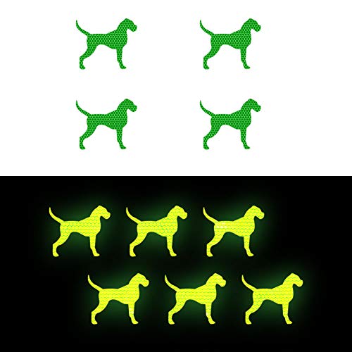 10x High Intensity Reflective Safety Warning Tapes Stickers Self-Adhesive for Car Motorbike Trailer Baby carriage Bags Raincoat Helmet Dog shape D-13 Green