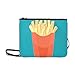 Produktbild WYYWCY Pommes frites-Kartoffel-Muster von Hand Drawn Benutzerdefinierte hochwertige Nylon Slim Clutch Crossbody Bag Umhängetasche