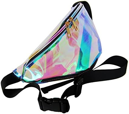 Dingnengshop Hologram Waist Bag Women's PVC Running Bag Purse Waist Bag Fanny Pack Outdoor Sport Bag