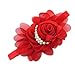Viskey Lovely Cotton Girls Baby Headbands,Pearl,red