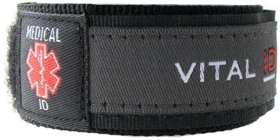 CHILD ID Bracelet Wristband Medical Emergency Identity ID Bracelet Wristband and Voucher for Optional Medical ID Wallet Card. Adult & Child Medical ID Wristband by Vital ID. Insert Cards are 100% Waterproof and Tear Proof. Store Emergency Contacts, Medications, Next of Kin. Store Unlimited Medical Information on Wallet Card QR Code (optional part). (Child (Small), Charcoal)