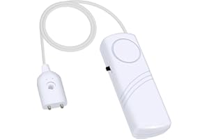 LELUKEE Wassermelder Wasseralarm Wasser Alarm Wasserstandsalarm 100db Sirenenalarm Ton für Küche Keller Wasserheizer Aquarium, Wassertank