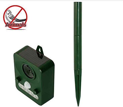 Ruichenxi Ultraschall Vogelabwehr Solar Tiervertreiber, Hundeschreck, Katzenschreck, Marderschreck Tierabwehr Mit PIR Sensor für Outdoor Farm Garten Abschreckung Frequenz einstellbar - 5