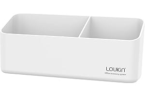 loukin Magnetic and Adhesive Marker Holder, Dry Erase Accessory Tray, Magnetic Storage Organizer for Whiteboard, Glass or Refrigerators (White)