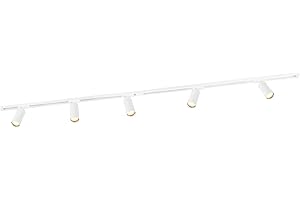 Ledvion - Éclairage de piste LED 2M + 5 Track Spotlights (5W, 2700K, Blanc, Dimmable), 1-phase Track Fixture, Spot de voie, luminaire de piste