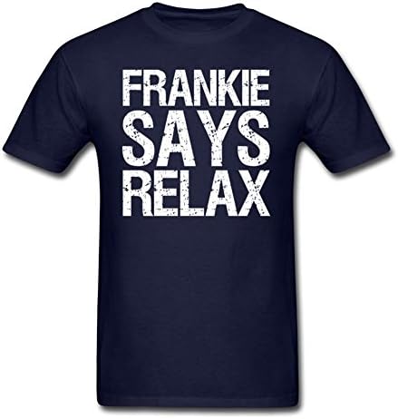 Frankie Says Relax T Shirt - Mens / Unisex White Loose Fit Tshirt Slogan Birthday Funny Gift For Him For Her T-Shirt Navy Xxx-large