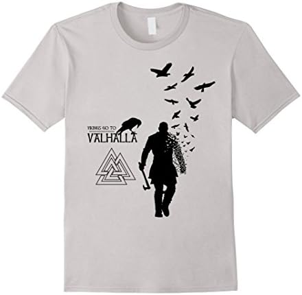 Vikings go to Valhalla Ragnar and Ravens Men &amp; Women T-Shirt Male Medium Silver