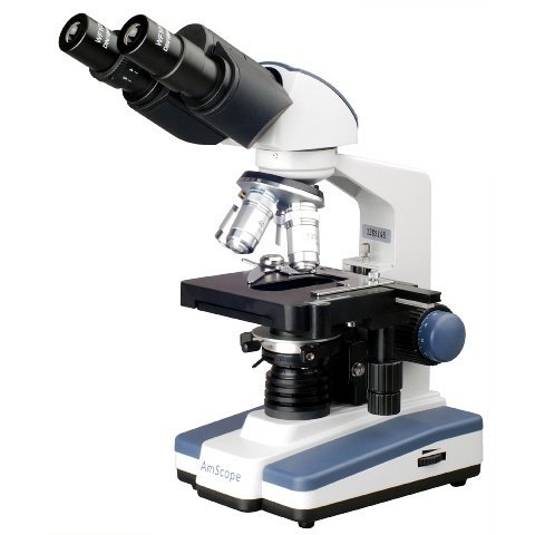40X-2000X LED Lab Binocular Compound Microscope w 3D Two-Layer Mechanical Stage