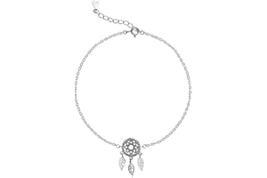 FGT Sterling Silver Anklet for Women Girls Adjustable Charm Chain Anklet Gift for Mum Daughter Sisters Friendship Auntie BFF Girlfriend Family Mothers Day Valentine Birthday