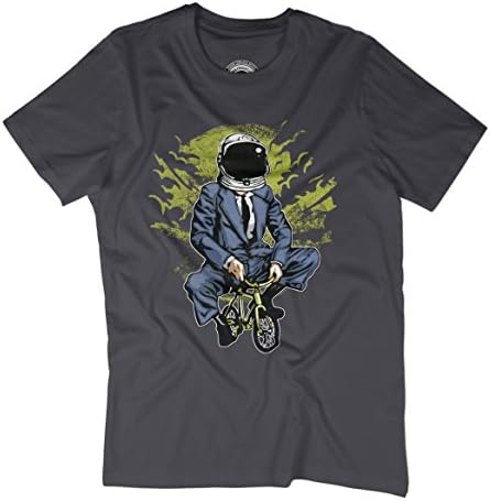 Eri Mini Bicycle Shirt Space Man On Bicycle Slow and Steady Shirt AP40 XXX-Large Dark Gray