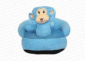 AVSHUB Monkey Shape Baby Soft Plush Cushion Baby Sofa Seat or Rocking Chair for Kids Gift for 0 to 4 Years Baby - Blue
