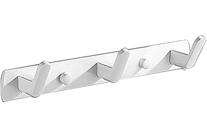 Durdiiy Gancho de ropa colgante en la pared Percheros pared,3-ganchos 25CM(9.8pulgadas) Gancho de ropa perforado en la pared,Gancho de drenaje de aluminio para pasillos, baños, cocinas (Blanco)