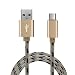 Produktbild USB Ladekabel Für Samsung S9, Siswong Typ-C Superlang Geflochten Aluminium 3.1 Micro Twist Sync Datenkabel Netzkabel Ladegerät Kabel (Gold, 1M)