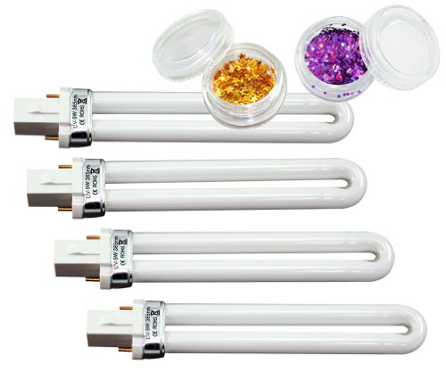 Micro Trader 9W UV Gel Nail Lamp Bulb Replacement X 4 Pcs - White