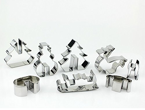 Ausstechformen – 3D-Modellogic Ausstecher auf Karte Weihnachten Starter-Set mit 8 Teile Fondant Auswerfer Stempel Ausstechform aus Edelstahl - 4