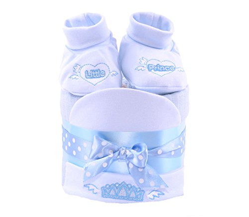 Baby Boys mini Nappy Cake, Baby Shower Gift, Blue Baby Hamper - FAST & FREE DELIVERY!