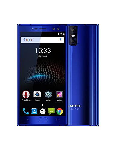 Oukitel K3 4 Kameras Handy Ohne Vertrag 6000mAh Akku 5.5 Zoll Touch-Display 1920*1080pixel Double (16MP+2MP) 64GB Interner Speicher 4GB Ram Octa Core 4G Dual SIM Smartphone Fingerabdruck-Blau
