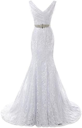 women's evening long dress wedding party bridal bridesmaids birthday prom lace diamond fish tail banquet white v neck backless dresses . 1 . us16
