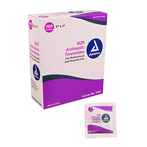 Dynarex BZK Antiseptic Towelette - 100 Count