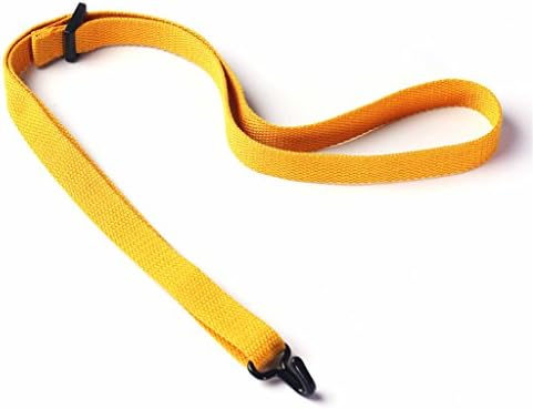 Solid Color Cotton Ukulele Strap, Adjustable Neck Sling for Ukulele with Sound Hole Hook - Yellow